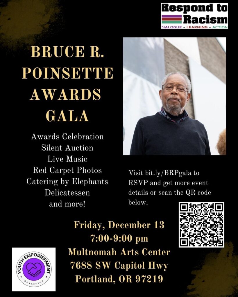 Bruce Poinsette Gala Flyer, text on the page